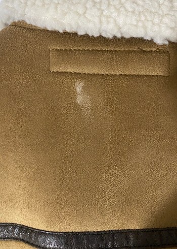 Kürklü Süet Kahverengi Biker Yelek - Görsel 4