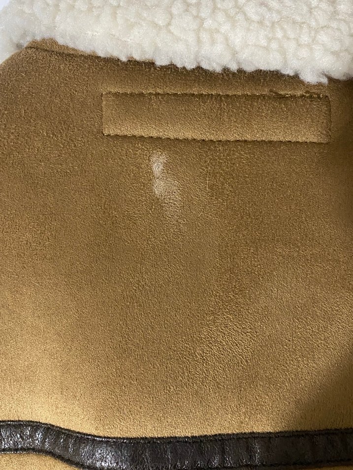 Kürklü Süet Kahverengi Biker Yelek - Görsel 4