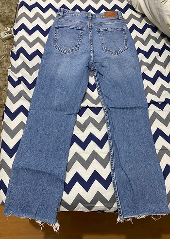 Kadın Mavi Midi Boy Regular Fit Denim Jean - Görsel 2