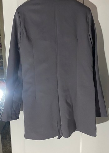 Gri Kadın Midi Blazer Ceket - Görsel 2