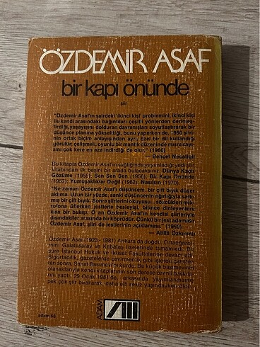  Beden Renk Özdemir asaf- şiirler- koleksiyonluk 1. Baskı 1982