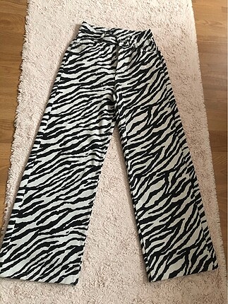 Zebra desen bol paça pantolon