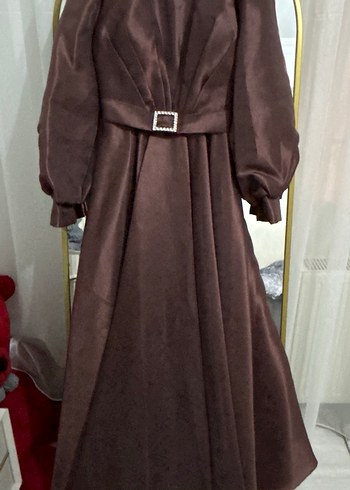 Kahverengi Astarlı Prenses Abiye 
42/44Beden Etiketli yeni - Görsel 8