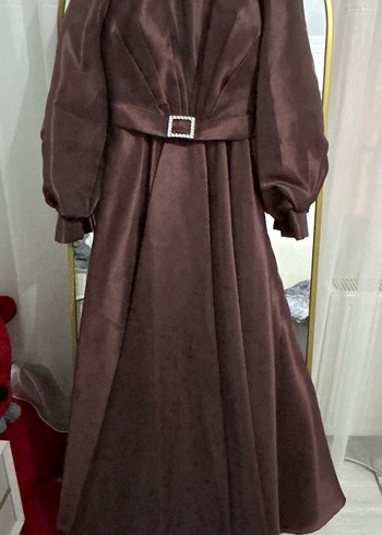 Kahverengi Astarlı Prenses Abiye 
42/44Beden Etiketli yeni - Görsel 7