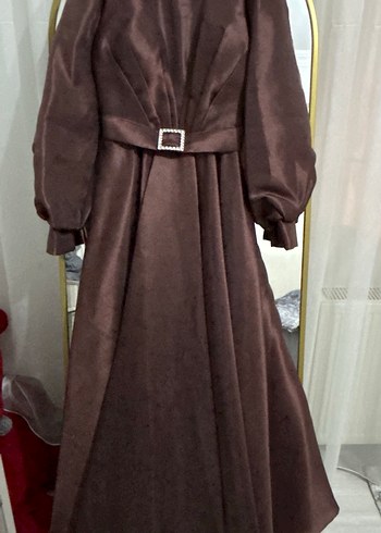 Kahverengi Astarlı Prenses Abiye 
42/44Beden Etiketli yeni - Görsel 10