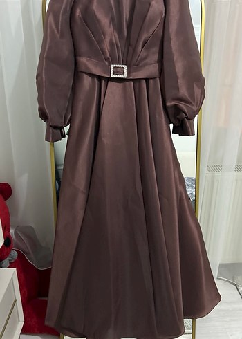 Kahverengi Astarlı Prenses Abiye 
42/44Beden Etiketli yeni - Görsel 5