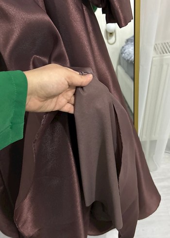 Kahverengi Astarlı Prenses Abiye 
42/44Beden Etiketli yeni - Görsel 6