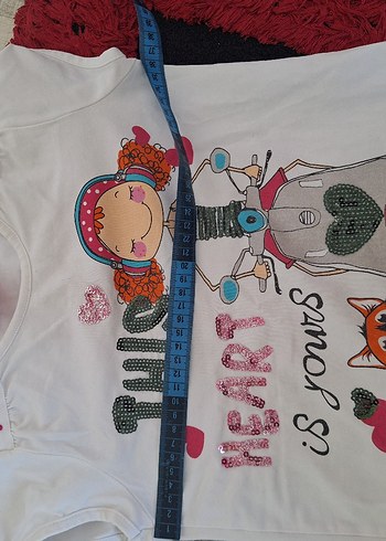 Renkli Baskılı Kız Çocuk Tişörtü - Görsel 3