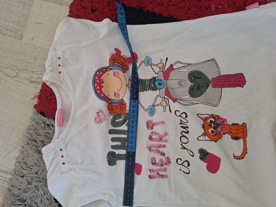 Renkli Baskılı Kız Çocuk Tişörtü - Görsel 3