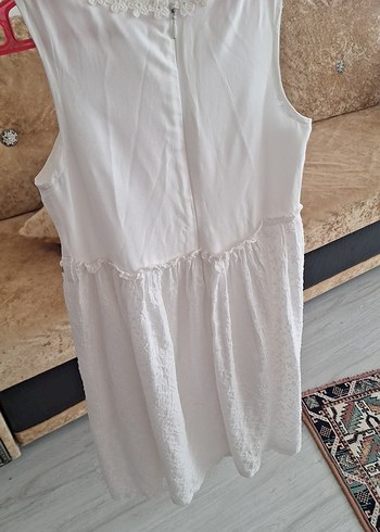 Kız Çocuk Beyaz Kolsuz Bohem Elbise - Görsel 5