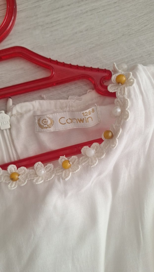 Kız Çocuk Beyaz Kolsuz Bohem Elbise - Görsel 4