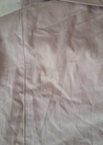 Bej Uzun Düğmeli Keten Kaban - Görsel 8