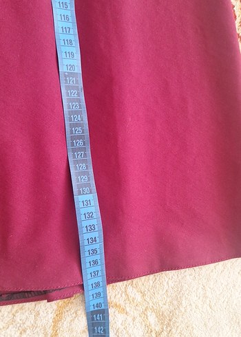 Bordo Uzun Kollu Drapeli Kadın Elbise - Görsel 7