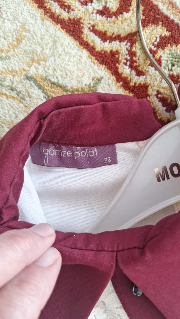 Bordo Uzun Kollu Drapeli Kadın Elbise - Görsel 3