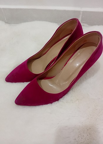 Pembe fuşyaSüet Stiletto Kadın Topuklu Ayakkabı