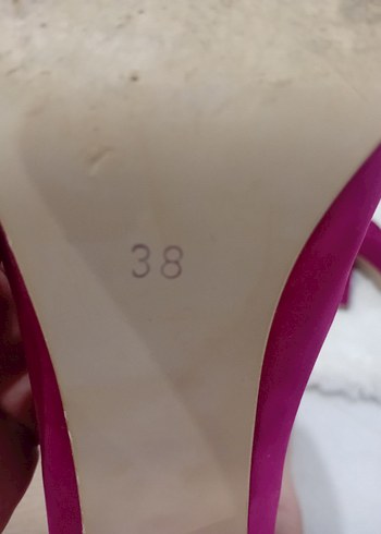38 Beden pembe Renk Pembe fuşyaSüet Stiletto Kadın Topuklu Ayakkabı