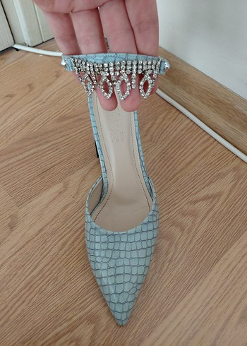 Mavi 37 numara topuklu ayakkabı - Görsel 4