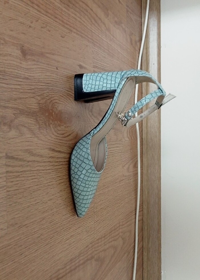 Mavi 37 numara topuklu ayakkabı - Görsel 3