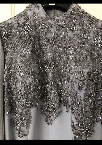 İşlemeli Tesettür Abiye - Görsel 3