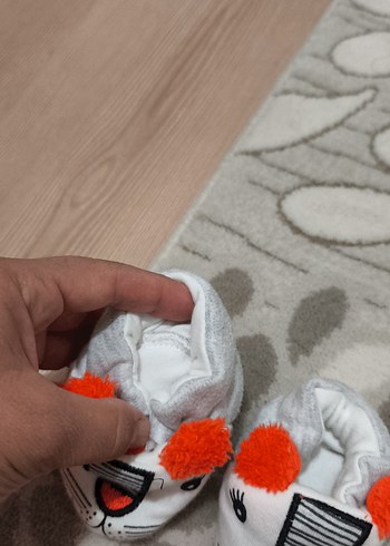 16 Beden gri Renk Kız Çocuk Gri Leopar Desenli Sıcak Ev Terliği