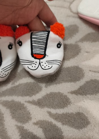 Diğer Kız Çocuk Gri Leopar Desenli Sıcak Ev Terliği