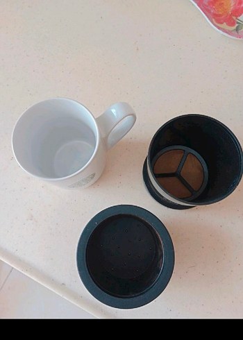 Beden beyaz Renk Starbucks Kupa Ve Filtre cihazı