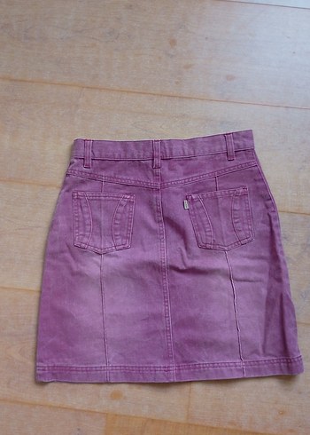 m Beden pembe Renk Pastel Pembe Denim Mini Etek