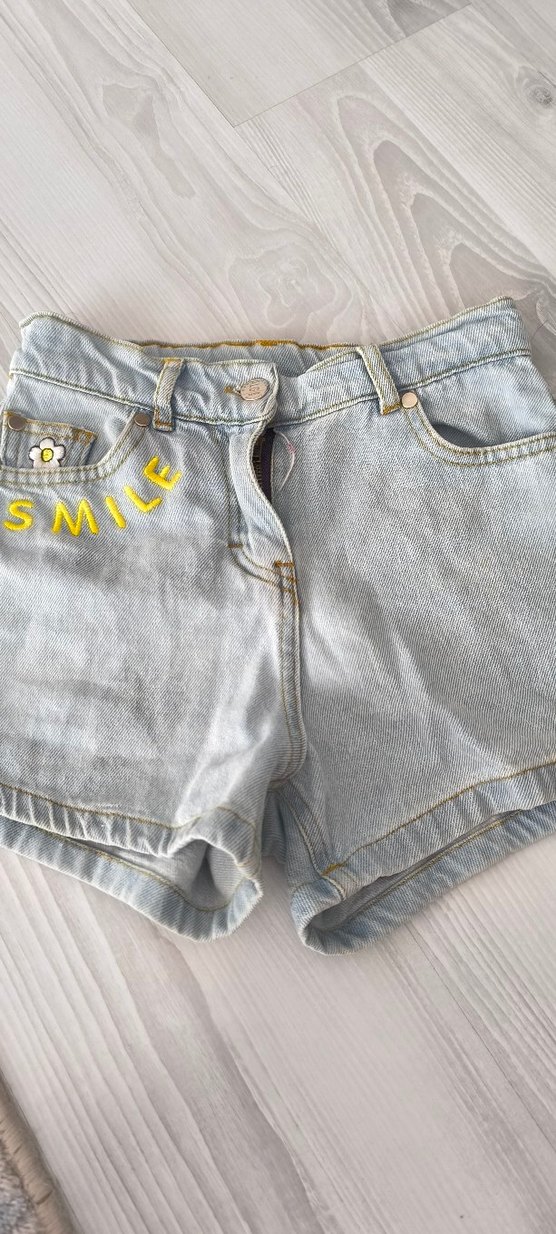 Nakışlı Mini Denim Şort - Görsel 2
