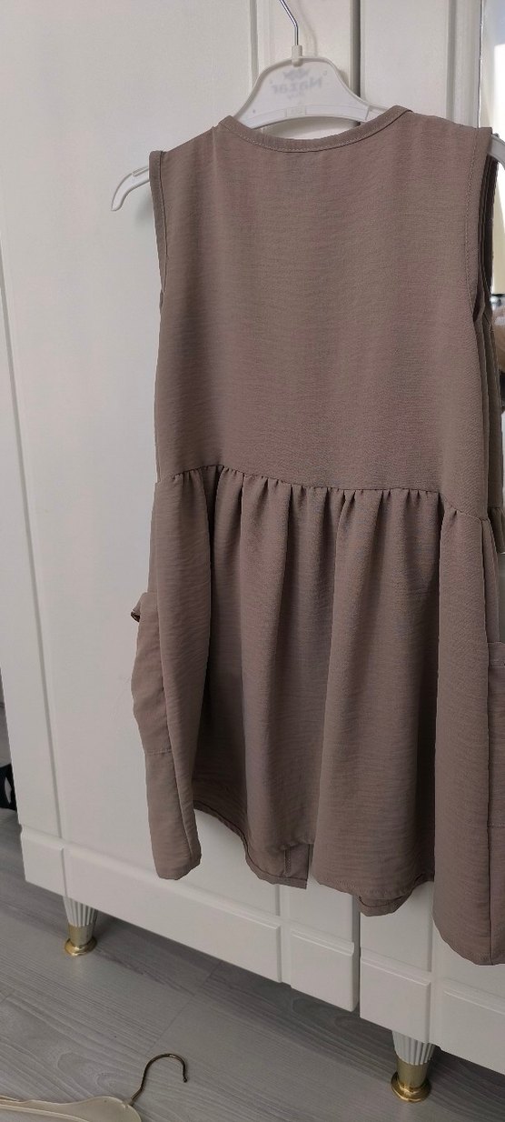 ayrobin kumaş Düğmeli Kız Elbisesi - Görsel 2