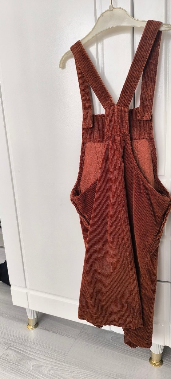 kız çocuk Kahverengi Süet Midi Salopet - Görsel 2