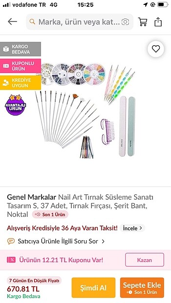 Nail art tırnak süsleme seti