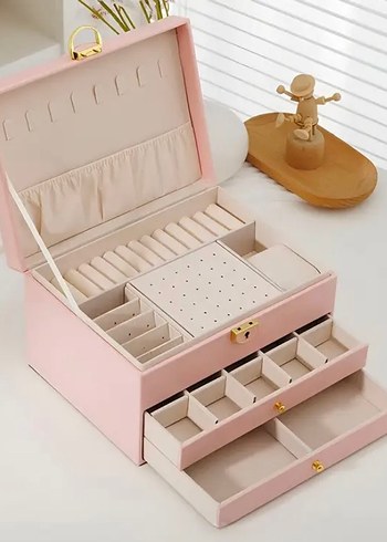 Pastel Pembe Makyaj Organizer Kutusu