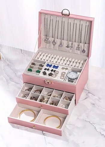 Beden Pastel Pembe Makyaj Organizer Kutusu