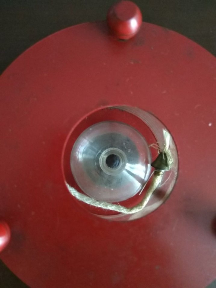 Vintage Kırmızı Yağ Lambası / Nostaljik Gaz Lambası  Dekoratif - Görsel 2