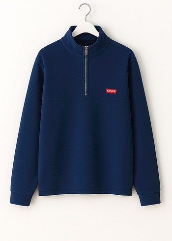 Levi's Mavi Fermuarlı Erkek Sweatshirt