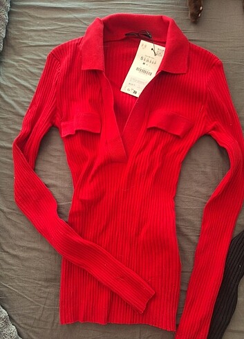 Zara Zara polo yaka bluz
