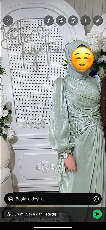 40 Beden yeşil Renk Harika abiye