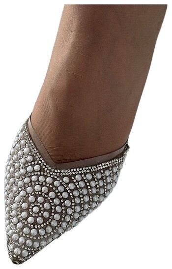 38 Beden İnci detaylı stiletto