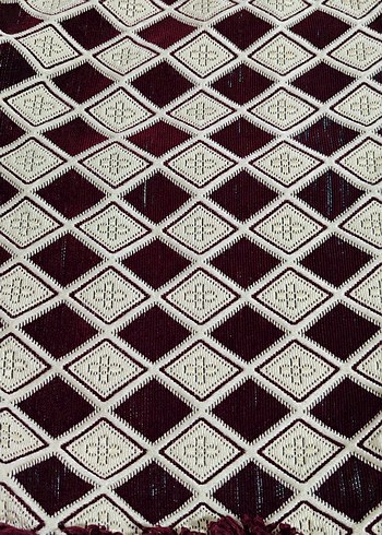 Bordo Nakışlı Klasik Dekoratif Yastık Yüzü - Görsel 4