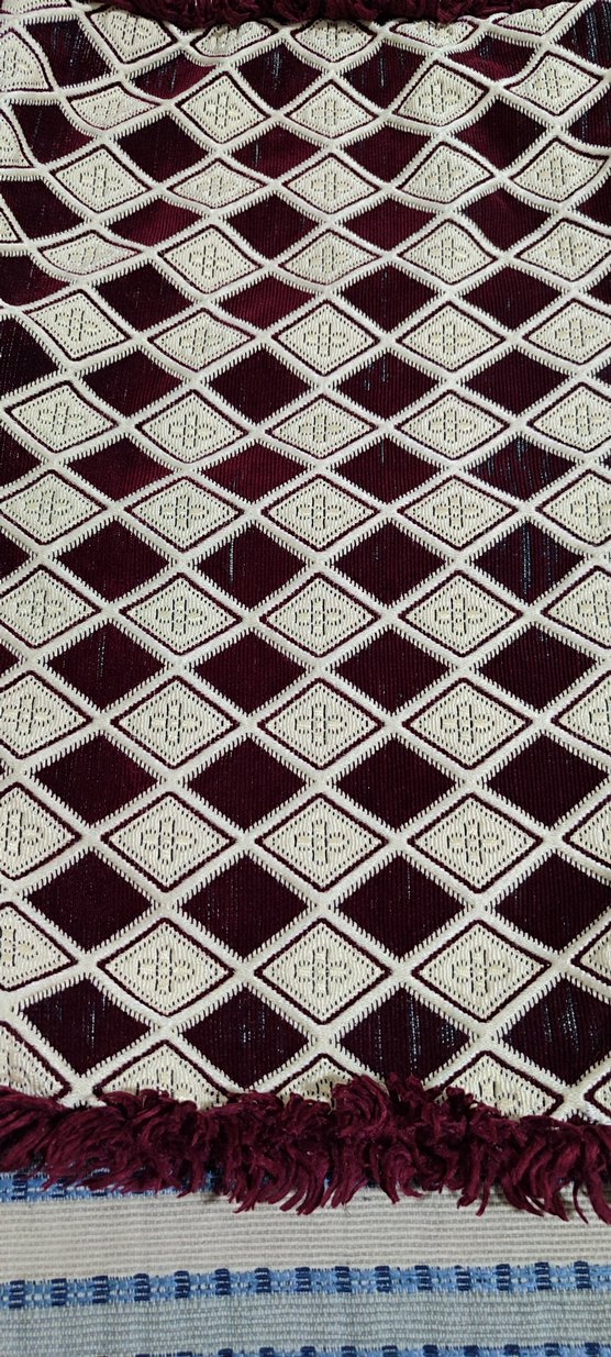 Bordo Nakışlı Klasik Dekoratif Yastık Yüzü - Görsel 4