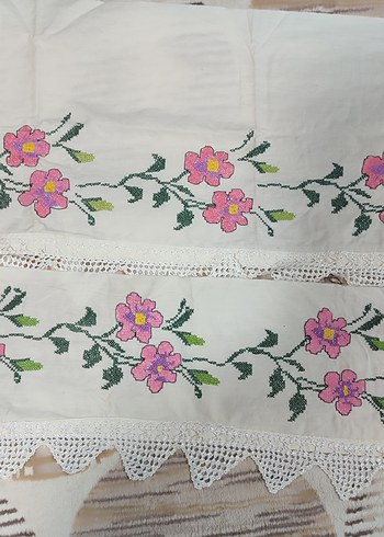 Pembe Nakışlı El İşi Dantel Kenar - Görsel 5