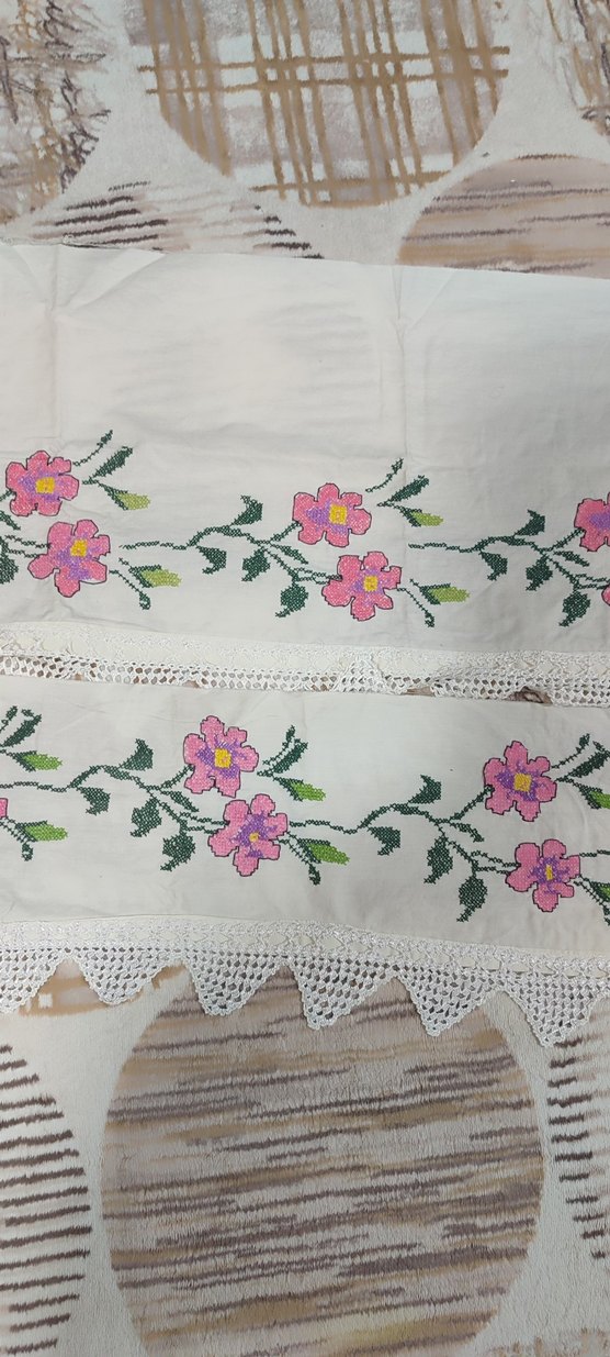 Pembe Nakışlı El İşi Dantel Kenar - Görsel 5