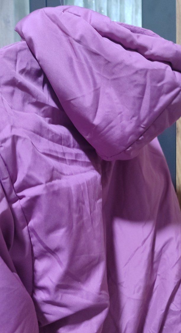 Kapüşonlu Mor Kız Çocuk Mont - Görsel 3