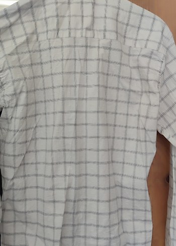 Erkek Beyaz Gri Kareli Uzun Kollu Gömlek - Görsel 4