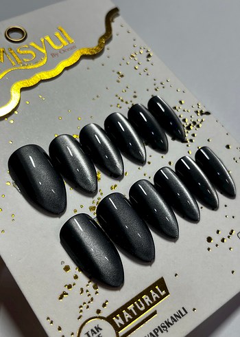 Misyul Siyah Kendinden Yapışkanlı Takma Tırnak - Görsel 3