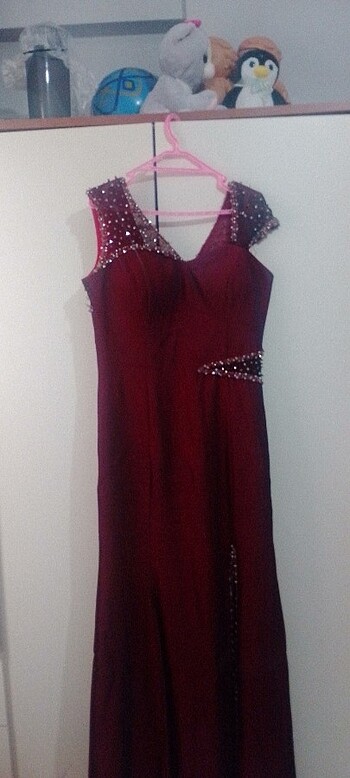 42 Beden bordo Renk Abiye elbise