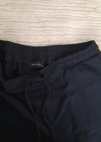 38 beden Lacivert  lastikli bağcıklı kadın  pantalon - Görsel 3