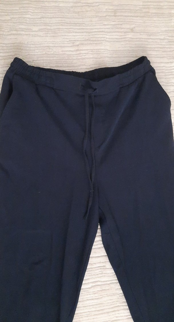 38 beden Lacivert  lastikli bağcıklı kadın  pantalon - Görsel 2