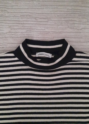 siyah-Beyaz çizgili lcw m-l triko tunik - Görsel 3