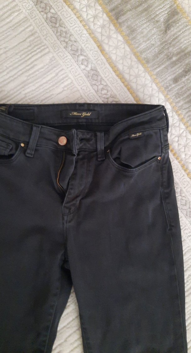 mavi 38 beden boru paça %58 cotton pantalon - Görsel 2